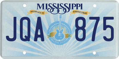 MS license plate JQA875