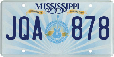 MS license plate JQA878