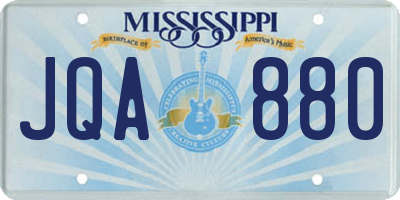 MS license plate JQA880