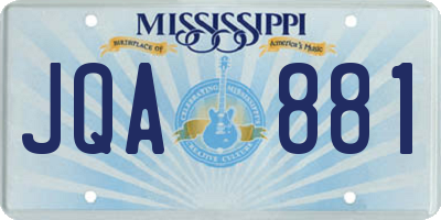 MS license plate JQA881