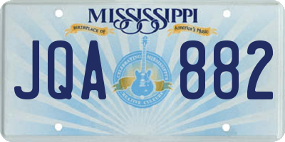 MS license plate JQA882