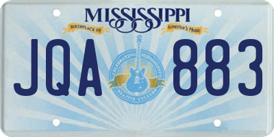 MS license plate JQA883