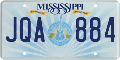 MS license plate JQA884