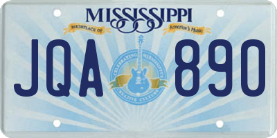 MS license plate JQA890