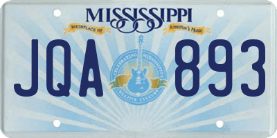 MS license plate JQA893