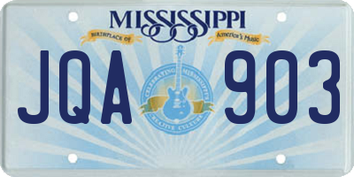 MS license plate JQA903
