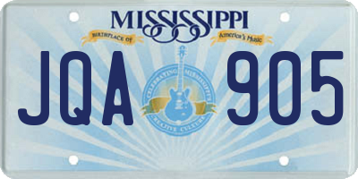 MS license plate JQA905