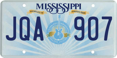MS license plate JQA907