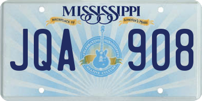 MS license plate JQA908