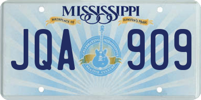 MS license plate JQA909