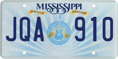 MS license plate JQA910