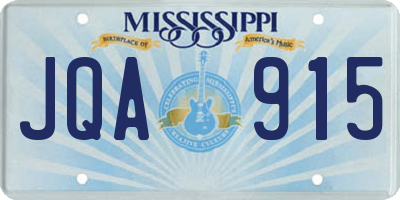 MS license plate JQA915