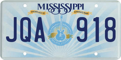 MS license plate JQA918