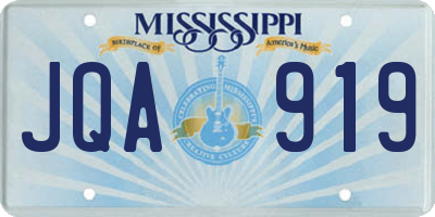 MS license plate JQA919