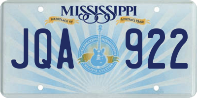 MS license plate JQA922