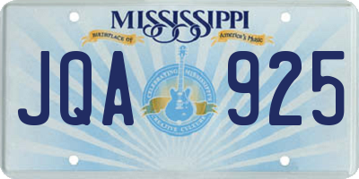 MS license plate JQA925
