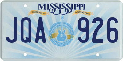 MS license plate JQA926
