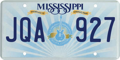 MS license plate JQA927
