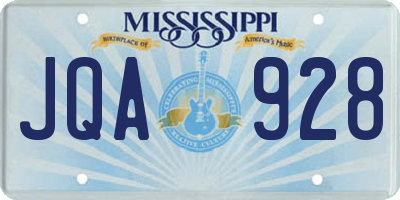 MS license plate JQA928