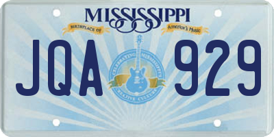 MS license plate JQA929