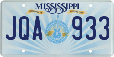 MS license plate JQA933