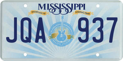 MS license plate JQA937