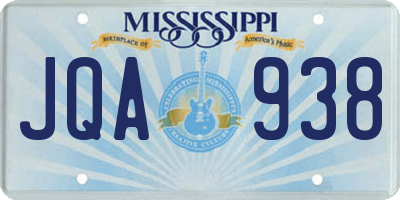 MS license plate JQA938
