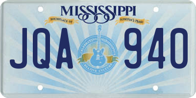 MS license plate JQA940