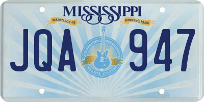 MS license plate JQA947