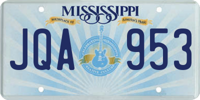 MS license plate JQA953
