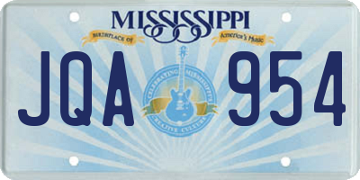 MS license plate JQA954