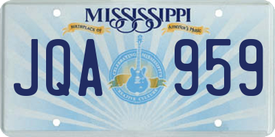 MS license plate JQA959