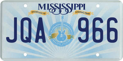 MS license plate JQA966