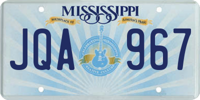 MS license plate JQA967