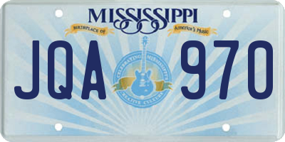 MS license plate JQA970