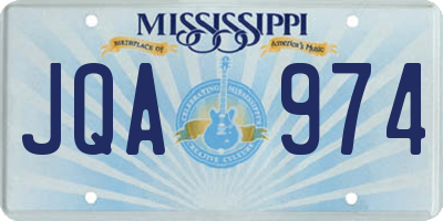 MS license plate JQA974