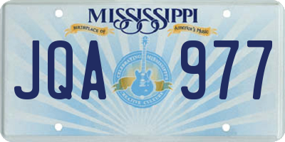 MS license plate JQA977