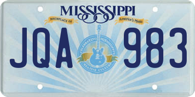 MS license plate JQA983