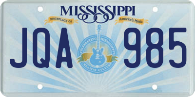 MS license plate JQA985