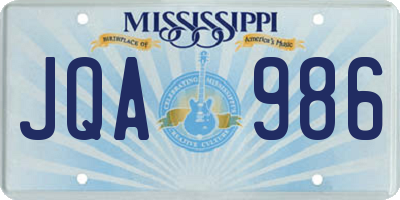 MS license plate JQA986