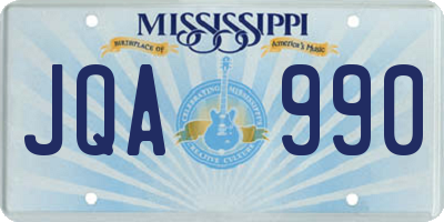 MS license plate JQA990