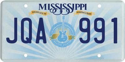 MS license plate JQA991