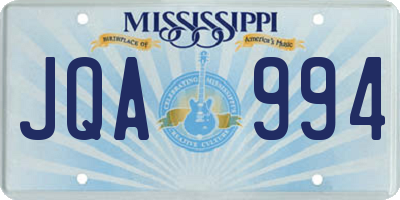 MS license plate JQA994