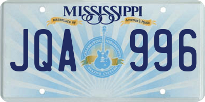 MS license plate JQA996