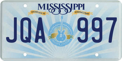 MS license plate JQA997