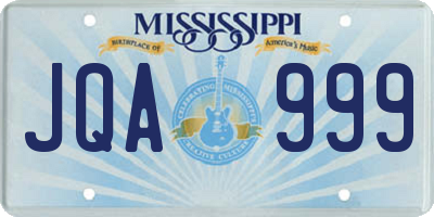 MS license plate JQA999