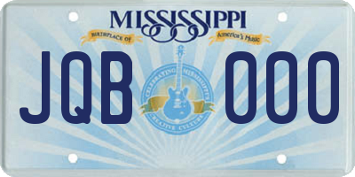 MS license plate JQB000