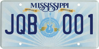 MS license plate JQB001