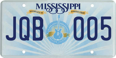 MS license plate JQB005