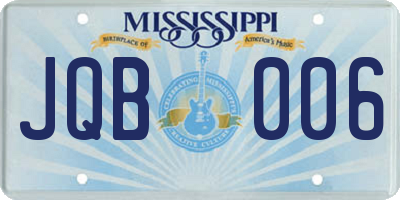 MS license plate JQB006
